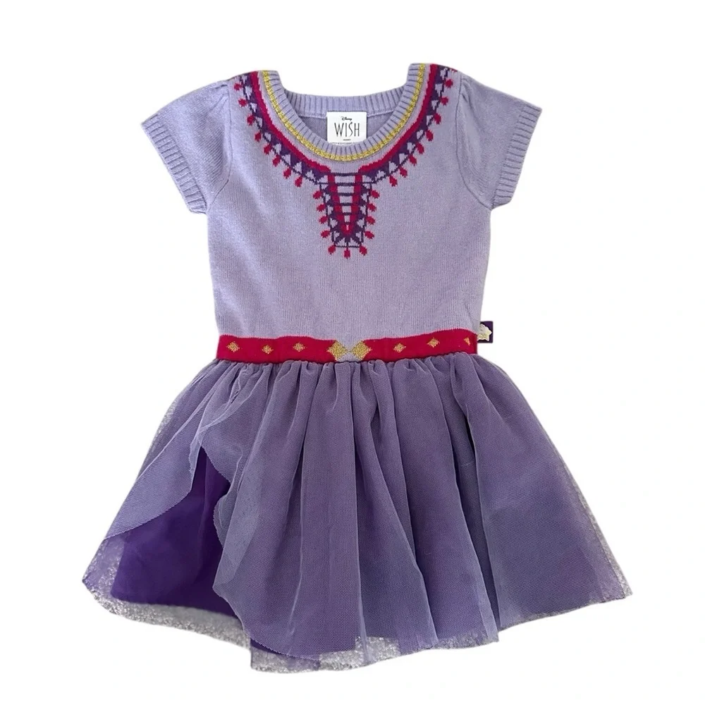 Disney Wish Movie Toddler Girls Dress Size 2T Purple Tulle Layers Knit